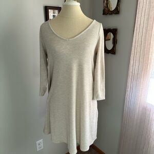 Blu Pepper Cream Knit Dress with Back Bow Detail